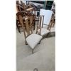 Image 6 : Set of Six Mid-Century Modern High-Back Dining Chairs With Striped Upholstered Seats