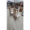 Image 7 : Set of Six Mid-Century Modern High-Back Dining Chairs With Striped Upholstered Seats