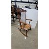 Image 1 : Traditional Wooden Spindle-Back Rocking Chair With Saddle Seat and Turned Legs
