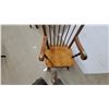 Image 4 : Traditional Wooden Spindle-Back Rocking Chair With Saddle Seat and Turned Legs