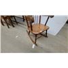 Image 5 : Traditional Wooden Spindle-Back Rocking Chair With Saddle Seat and Turned Legs