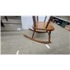 Image 6 : Traditional Wooden Spindle-Back Rocking Chair With Saddle Seat and Turned Legs