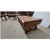 Image 2 : Traditional Wooden Drop-Leaf Console Server Table With Three Drawers and Turned Legs 18"×28"×48"