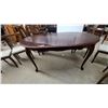 Image 2 : Chippendale Style Mahogany Oval Extension Dining Table 30"×65"×42" with Six Fretwork Back