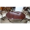 Image 3 : Chippendale Style Mahogany Oval Extension Dining Table 30"×65"×42" with Six Fretwork Back