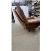 Image 4 : Vintage 1970s Arco Brown Velour Tufted Swivel Lounge Chair and Ottoman Set