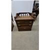 Image 3 : Pair of 2 Traditional Wooden Three-Drawer Nightstands with Brass Bail Pulls and Spindle Gallery