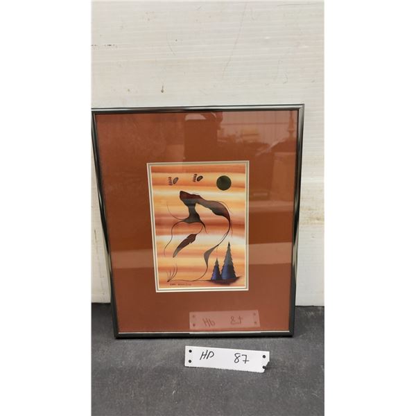 Ernie Scoles "Bear Spirit Within" Print, Signed and Numbered 2000, Framed, and Info Card, 12 × 10”