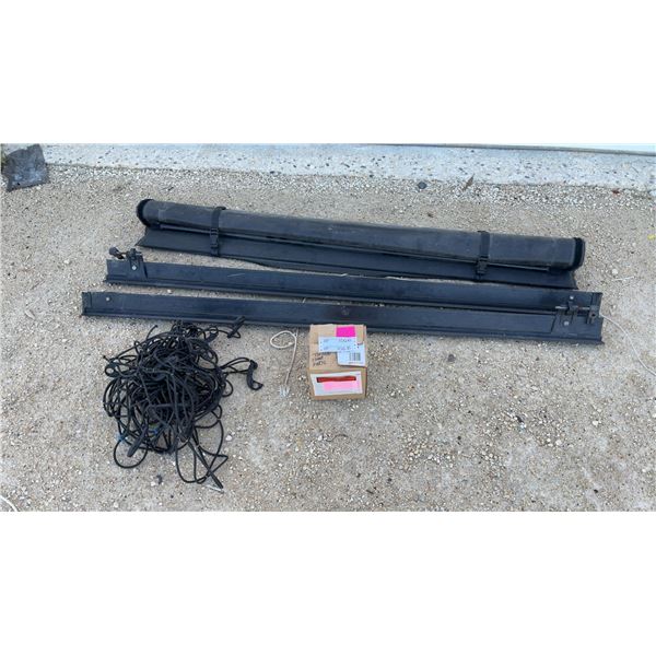 6.5ft Truck Bed Tonneau Cover, Rails, and Hardware; Plus Box of Parts and Cargo Net