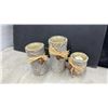 Image 2 : Christmas and Winter Decor: Snowmen Figurines, Santa, Wire Trees, Birch Candle Holders