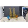 Image 3 : Christmas and Winter Decor: Snowmen Figurines, Santa, Wire Trees, Birch Candle Holders