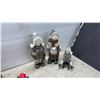 Image 4 : Christmas and Winter Decor: Snowmen Figurines, Santa, Wire Trees, Birch Candle Holders