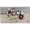 Image 8 : Christmas and Winter Decor: Snowmen Figurines, Santa, Wire Trees, Birch Candle Holders