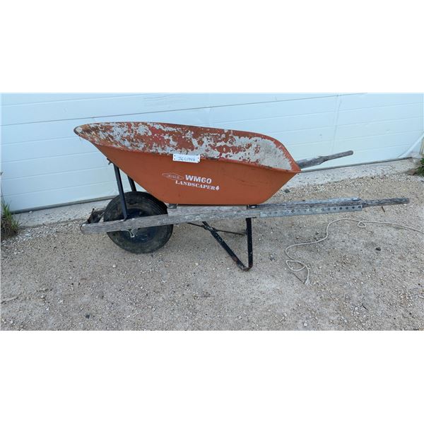 Erie WM60 Landscaper Wheelbarrow with Wood Handles and Single Wheel