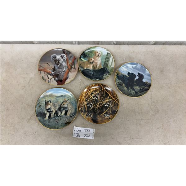 Five Collectors Plates of Animals