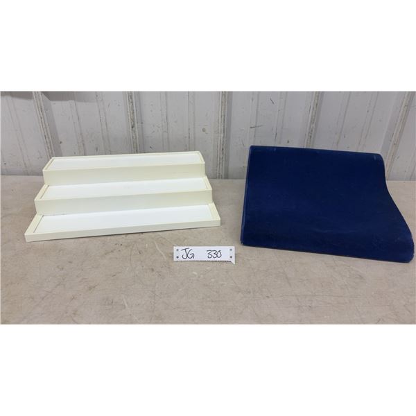 Vintage Velvet Necklace Displays and Plastic 3-Tier Display Stand