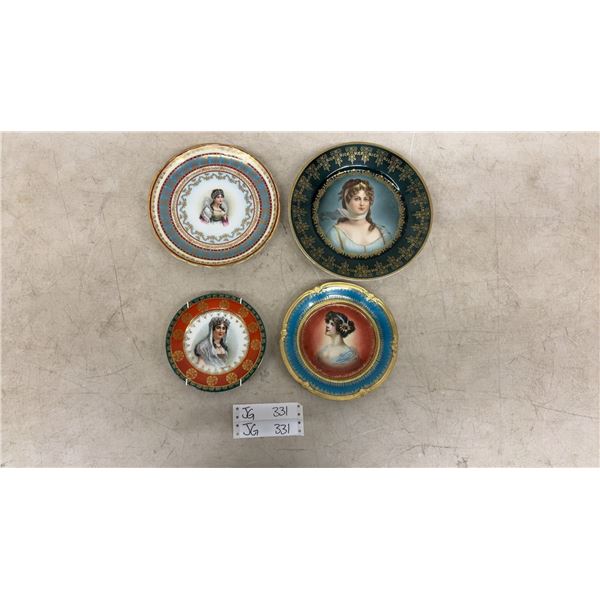 Four Antique Plates of Lovely Ladies