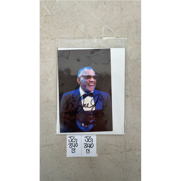 Ray Charles Autograph, Hand Signed on the Front and Printed on the Back