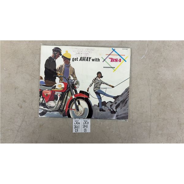 Vintage Original 1960s "Get Away with BSA" Motorcycle Sales Brochure