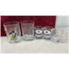 Image 2 : Box of 2 Cut Glass Serving Pieces, Two 1940s OXO and Bovril Mugs, McDonald's Walt Disney Glasses