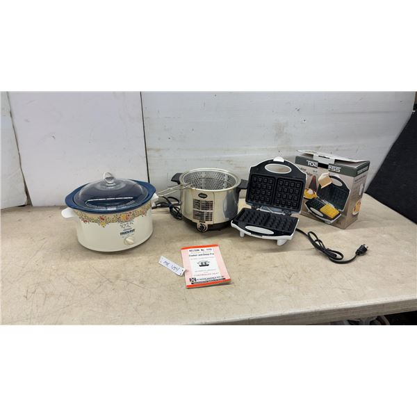 Rival Crock-Pot Model 3355 Slow Cooker, Sunbeam Deep Fryer, and Toastess Waffle Maker