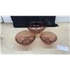 Image 6 : New Pyrex 3-Piece Cranberry Mixing Bowl Set and 2 Clear Glass Baking Dishes with lids