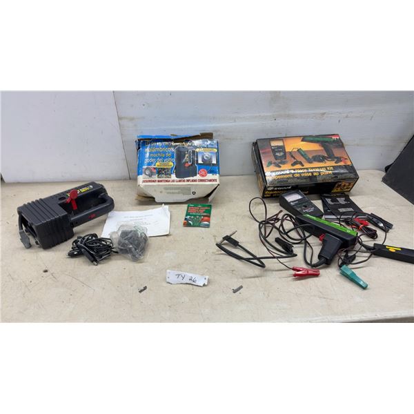 Cordless Air Compressor and 12V Power Pack, 300 PSI; Tune-Up Kit; Tire Gauge