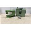 Image 1 : Vintage Elna Supermatic Sewing Machine with Case and Foot Pedal and Metal Case, circa 1950s
