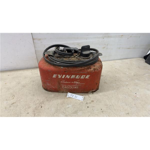 Evinrude Cruis-a-Day Junior Gasoline Tank, Fuel Line, and Cap; Capacity 4 Gallons