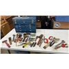 Image 1 : Vintage Blue Metal 7 Drawer Tool Chest with Hammers, Wrenches, Pliers, Clamps