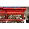 Image 2 : Three Red Metal Toolboxes with Wrenches, Sockets, Screwdrivers, Pliers, Pipe Wrench