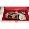 Image 7 : Three Red Metal Toolboxes with Wrenches, Sockets, Screwdrivers, Pliers, Pipe Wrench