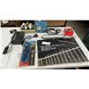 Image 1 : Torcan Battery Charger, Motomaster Battery Charger, Mastercraft Strap Wrench, Grease Gun
