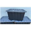 Image 2 : Three Black and Gray Hex-Pattern Storage Totes with Lids