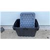 Image 4 : Three Black and Gray Hex-Pattern Storage Totes with Lids