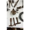 Image 6 : Assorted Antique and Vintage Hand Tools: Brace Drills, Scythe, Shears, Axe