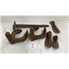 Image 1 : Vintage Cast Iron Cobbler's Anvils and Shoe Lasts: (2) No. 2 Anvils, (4) Shoe Lasts