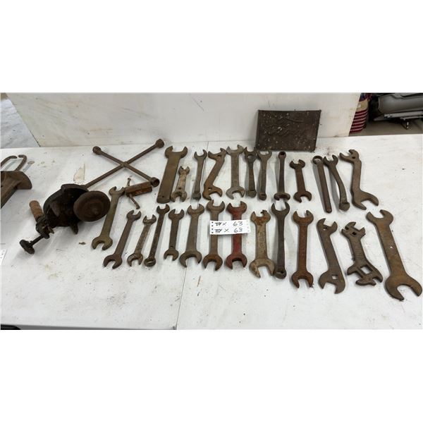 Assorted Antique and Vintage Wrenches, Tire Iron