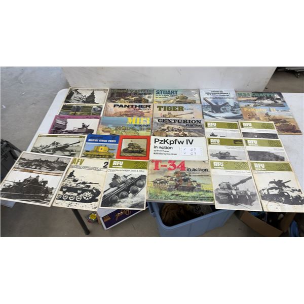 Lot of Military Vehicle Books: PzKpfw III, IV, M24 Chaffee, Stuart, Tiger, Centurion