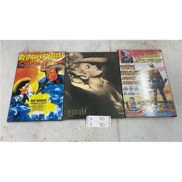Three Movie Posters: Red River Valley, Marilyn, and The Man from Laramie