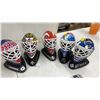 Image 4 : Wayne Gretzky "99: My Life in Pictures" Book, 5 NHL Goalie Mask Figurines