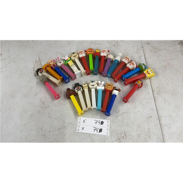Large Lot of Pez Dispensers: Snowman, Bunny, Santa, Pumpkin, Spongebob