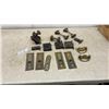 Image 1 : Assorted Antique Door Hardware: 4 Brass Door Plates, 5 Door Latches, 5 Door Knobs