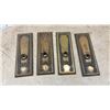 Image 2 : Assorted Antique Door Hardware: 4 Brass Door Plates, 5 Door Latches, 5 Door Knobs