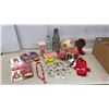 Image 1 : Coca-Cola Brand Collectibles: Wire Bottle Clock, 15” Tall, Night Light, Popcorn Bucket, balls
