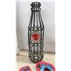 Image 2 : Coca-Cola Brand Collectibles: Wire Bottle Clock, 15” Tall, Night Light, Popcorn Bucket, balls