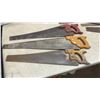 Image 2 : Collection of Vintage Hand Saws Including Stanley Panel Saw and Backsaws, Wooden Handles