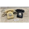 Image 1 : Two Rotary Dial Telephones: Black Bell System and Beige Western Electric, Each with Handset and