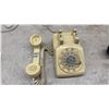 Image 4 : Two Rotary Dial Telephones: Black Bell System and Beige Western Electric, Each with Handset and