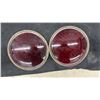 Image 3 : Four Red Glass Automotive Lenses, One Ribbed, 8 1/4” Diameter